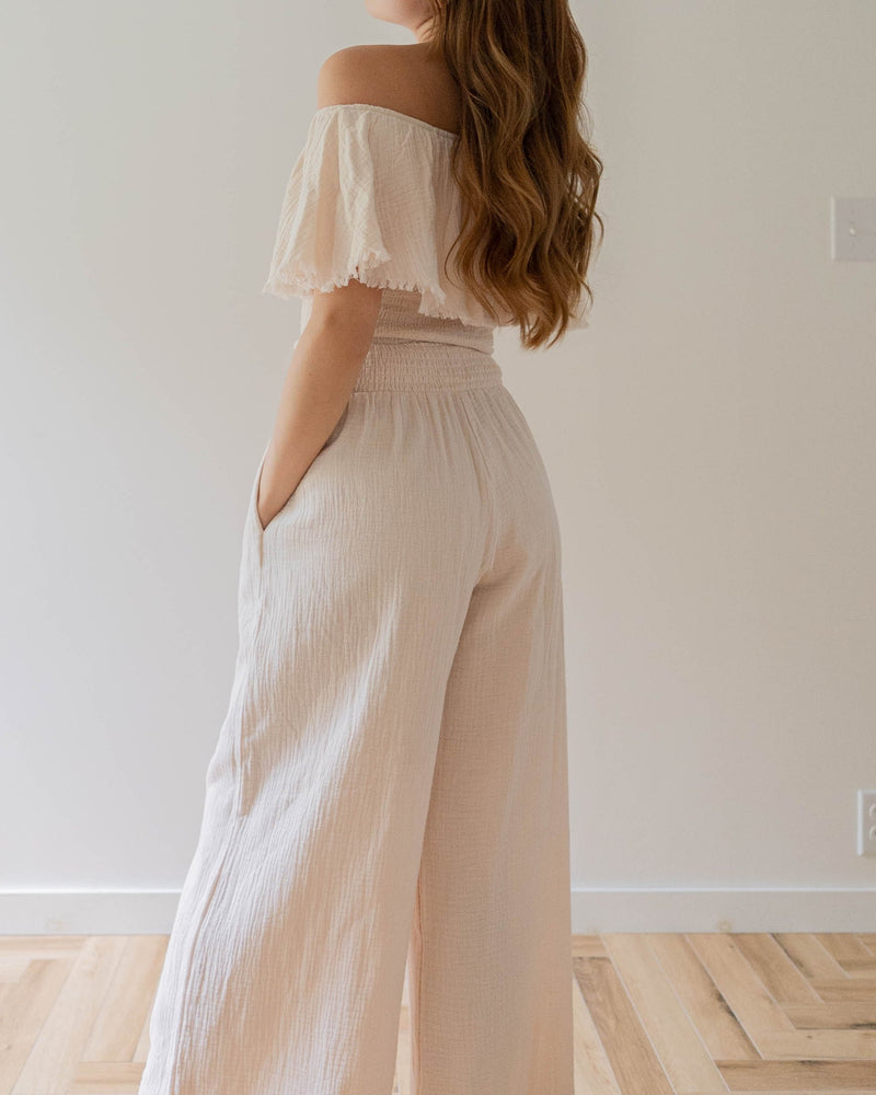 Fringe Frill Off The Shoulder Tops Ivory