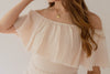 Fringe Frill Off The Shoulder Tops Ivory