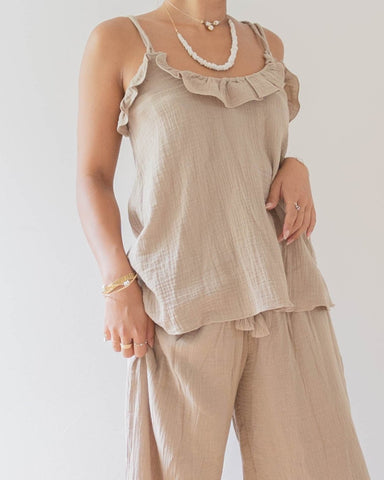 Fringe Wide Pants / Mocha