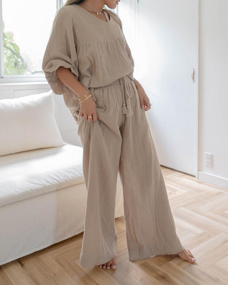 Fringe Wide Pants / Mocha