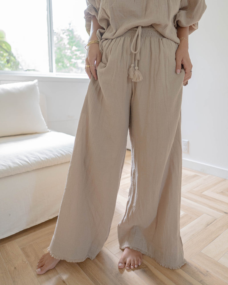 Fringe Wide Pants / Mocha