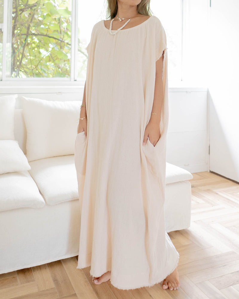 Fringe Kaftan / Ivory