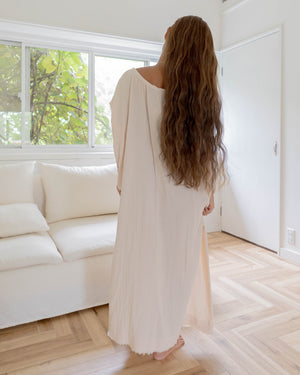 Fringe Kaftan / White