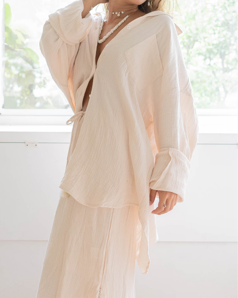 Over Size Button Down Shirt / Ivory