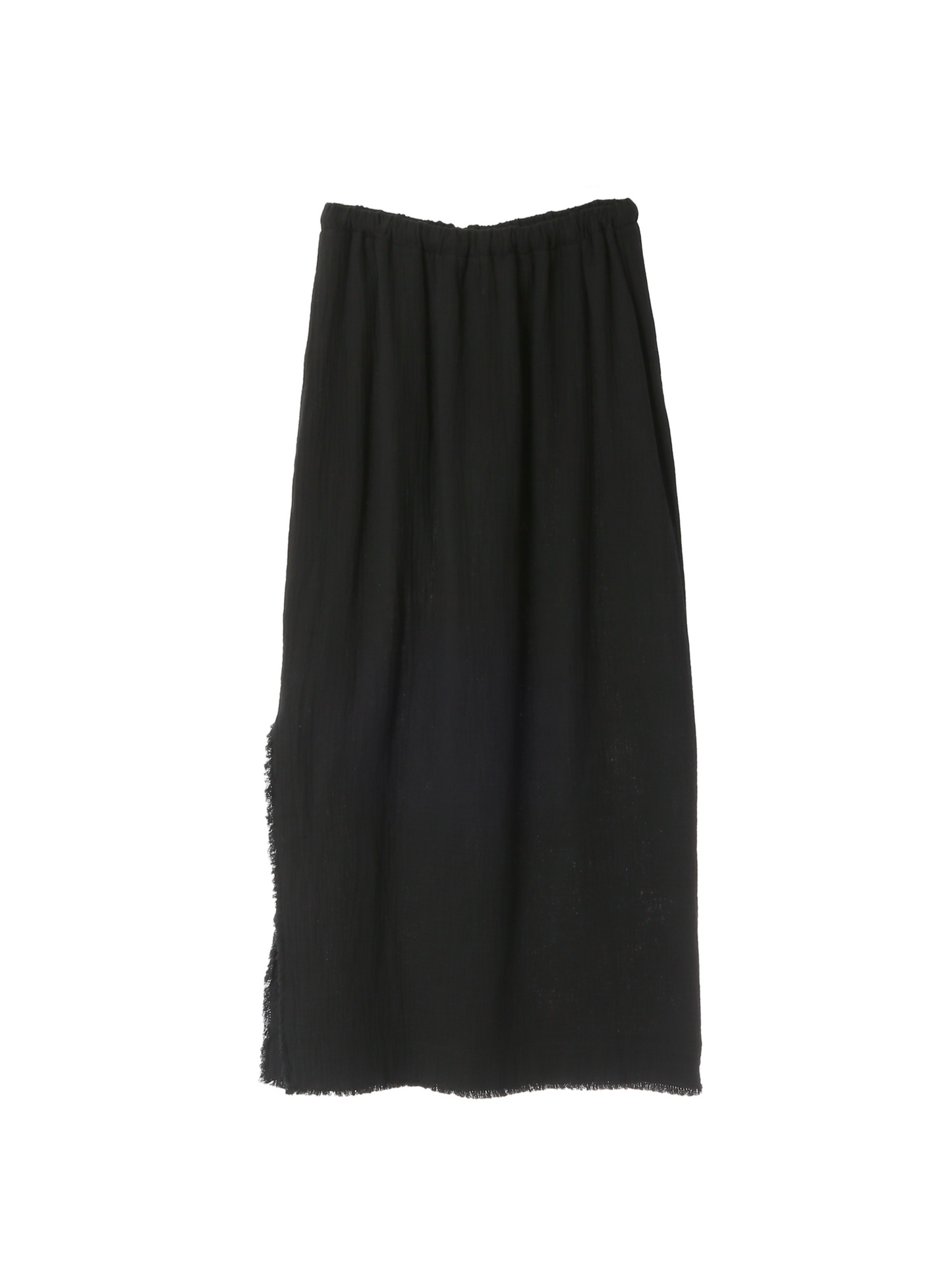 Fringe Side Slit Skirt / Black