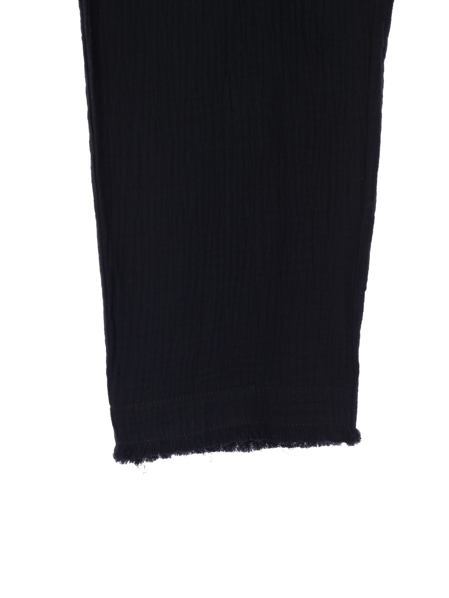 Fringe Cotton Gauze Pants Black