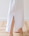 Fringe Side Slit Skirt / White