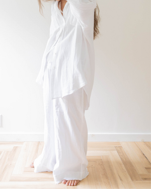 Fringe Wide Pants / White