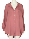 Over Size Button Down Shirt / Blush Pink