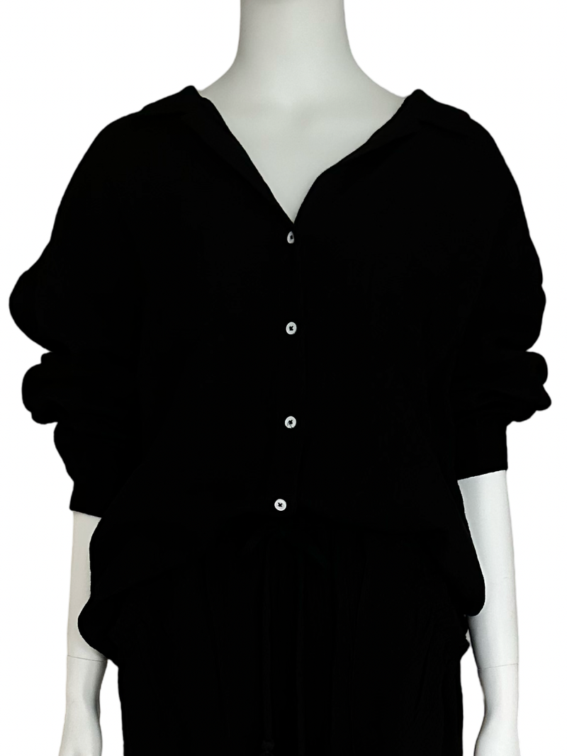 Over Size Button Down Shirt / Black