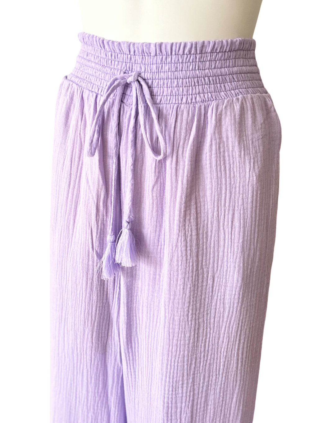 Fringe Wide Pants / Lavender