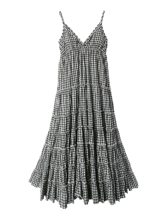 Garden Dress Black Gingham