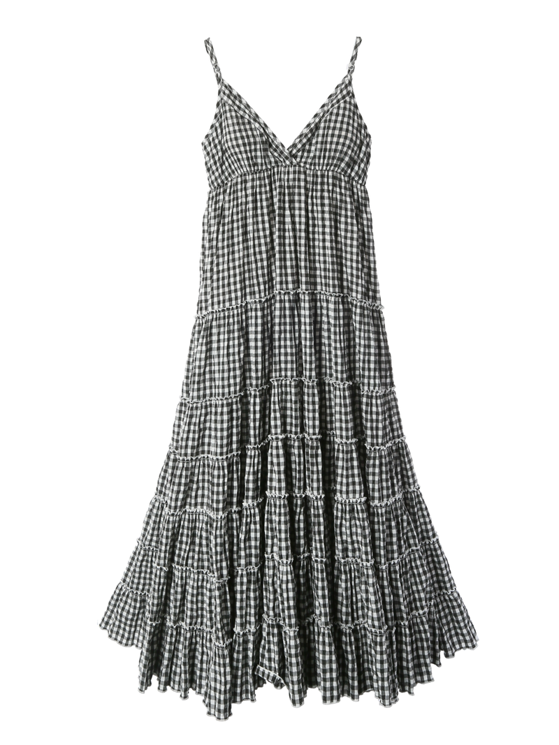 Garden Dress Black Gingham