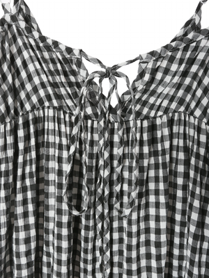 Garden Dress Black Gingham