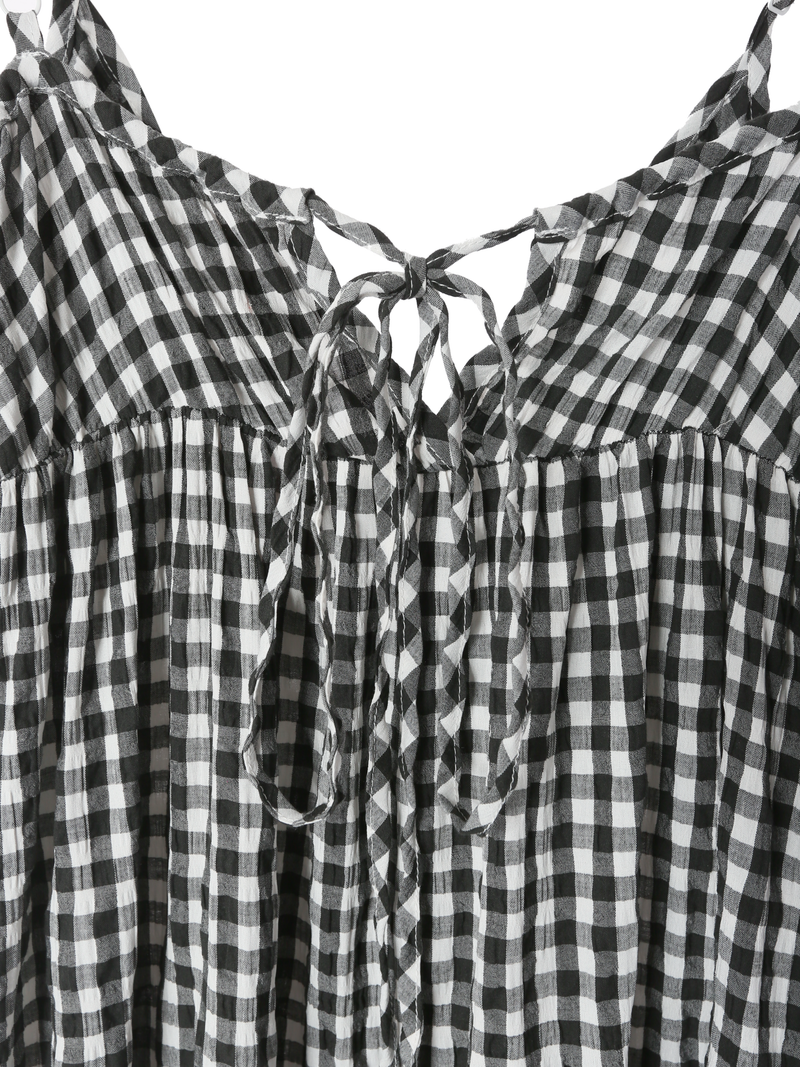 Garden Dress Black Gingham