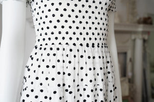 Off The Shoulder Dress / Polka Dot embroidery