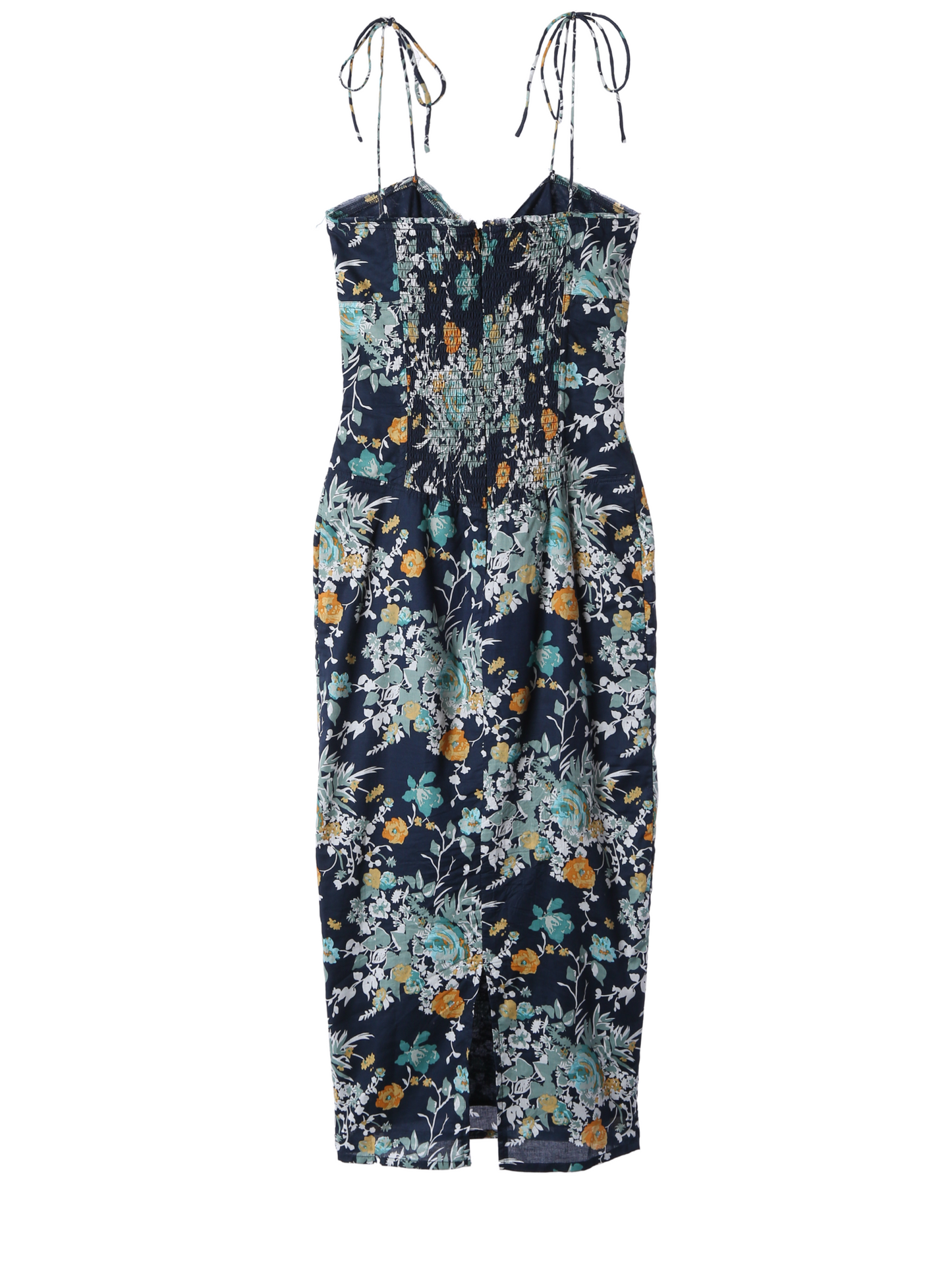 Spaghetti Strap Dress / Navy Flower