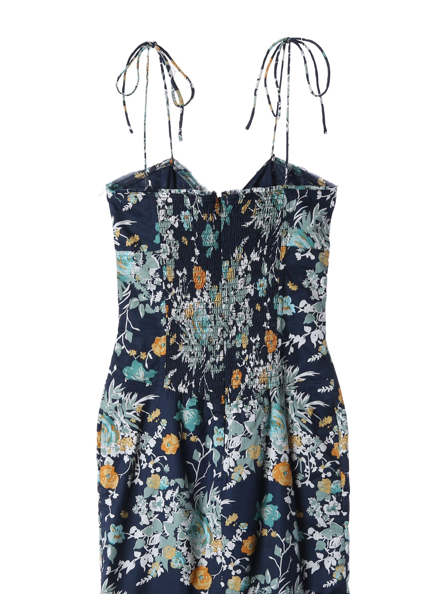 Spaghetti Strap Dress / Navy Flower