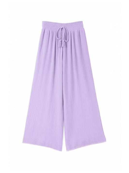 Fringe Wide Pants / Lavender