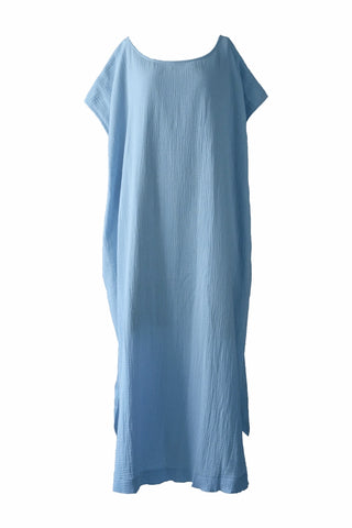 V neck knit dress / Sky blue