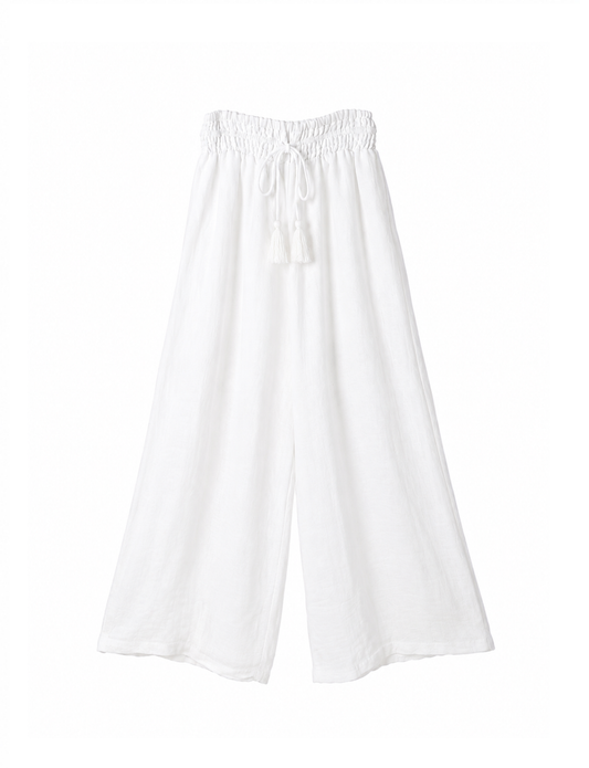 Alma Linen Pants / White