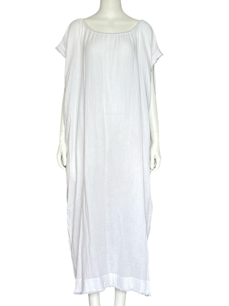 Fringe Kaftan / White