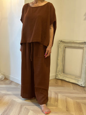 Tyra Wide Pants - Brown