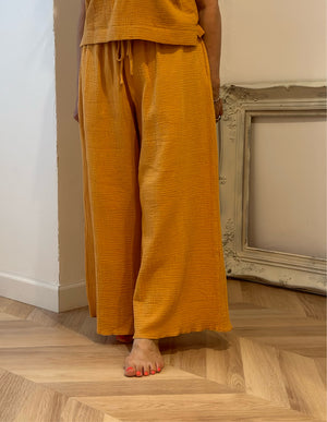 Tyra Wide Pants - Mustard