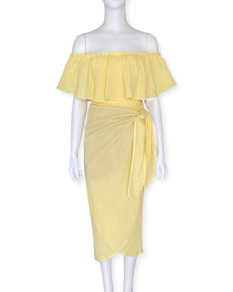 Tyra Tulip Skirt - Lemon