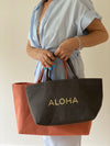 Small Linen Aloha Tote Bag