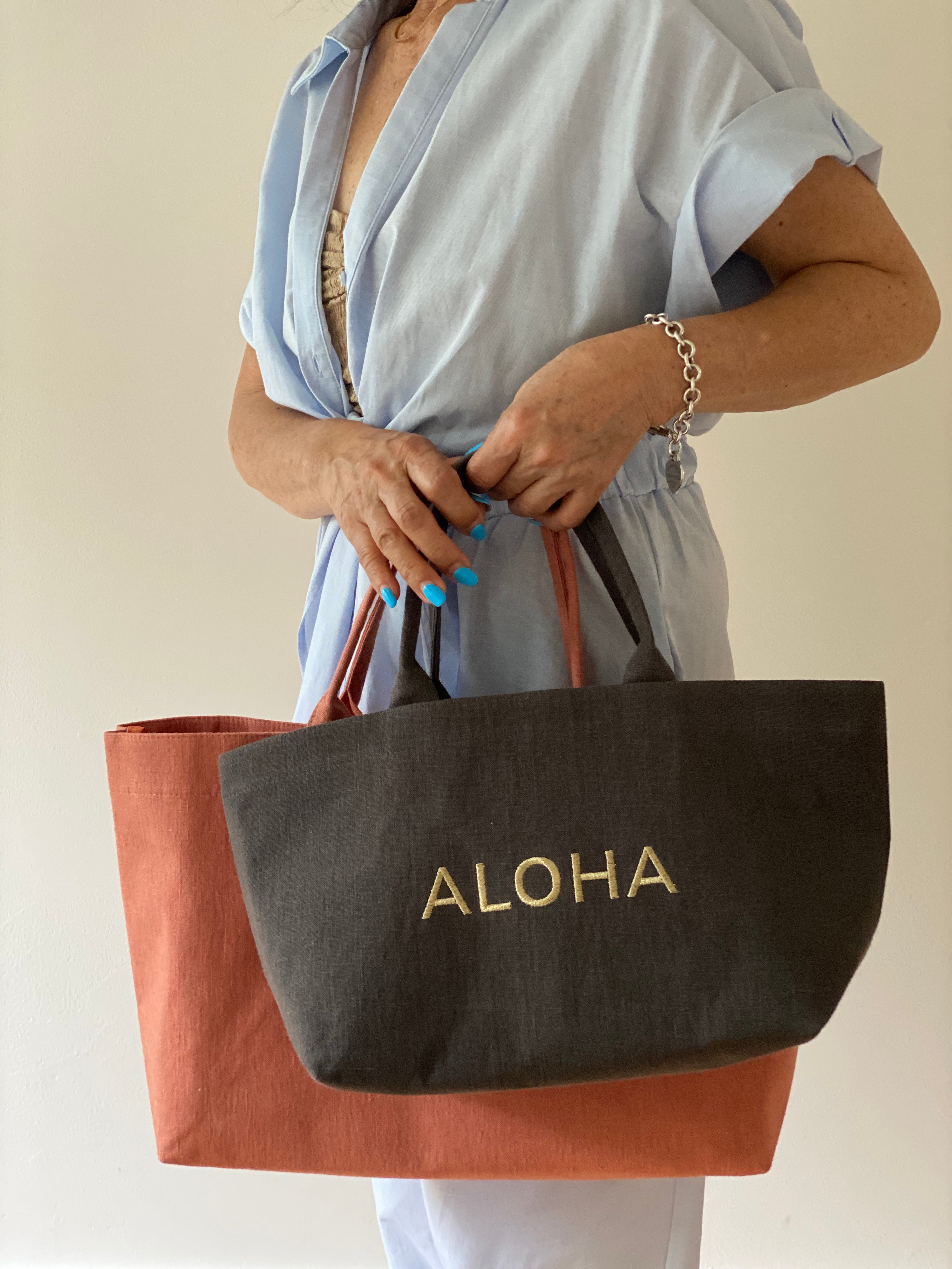Small Linen Aloha Tote Bag – muse by rimo